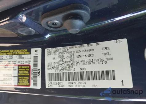 2024 Toyota Tundra Limited z USA, uszkodzony, nr VIN 5TFJA5DB7RX161413